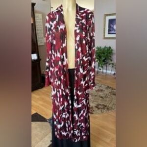 Lane Bryant Red and Black Long Sleeve kimono, lightweight, camo